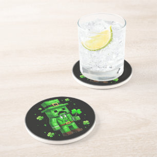 Dessous De Verre En Grès Jeu vidéo drôle de la Saint-Patrick avec un lutin