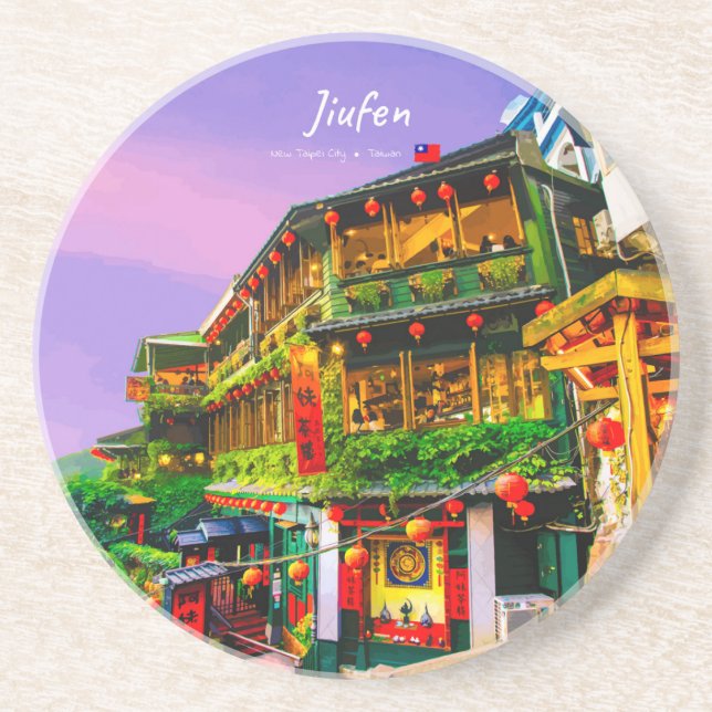 Dessous De Verre En Grès Jiufen, Taïwan - Ancienne Maison de Thé (Devant)