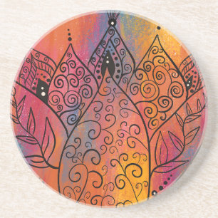 Dessous De Verre En Grès Joli Art Floral