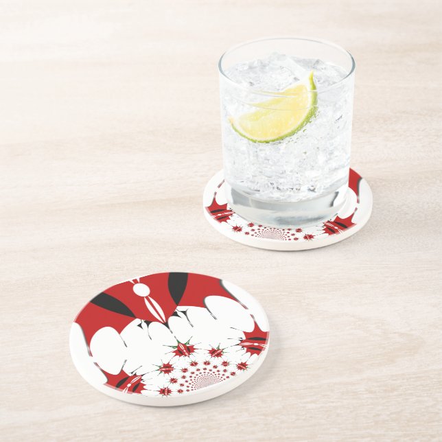 Dessous De Verre En Grès Joli drapeau du Kenya. (Côté)