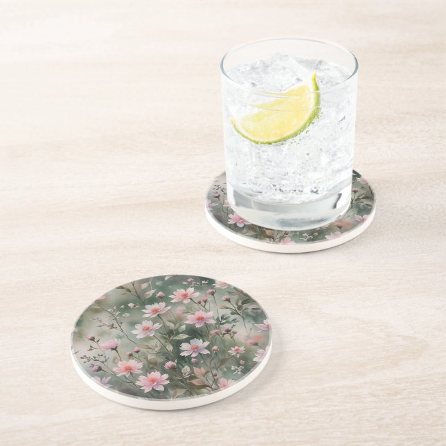 Dessous De Verre En Grès Joli Fleur sauvage (Côté)