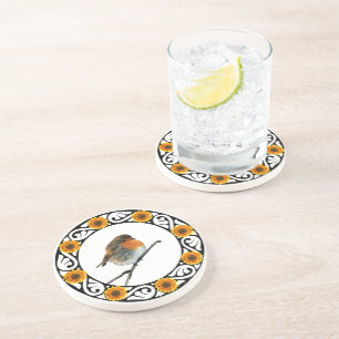 Dessous De Verre En Grès Joli joli Robin rouge