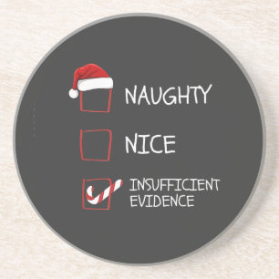 Dessous De Verre En Grès Joli Méchant Preuve Insuffisante Père Noël Noël