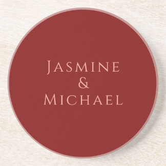 Dessous De Verre En Grès Joli Minimaliste Deep Red & Peach Propre Nom