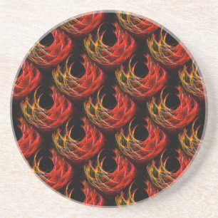 Dessous De Verre En Grès Joli motif d'art abstrait bohème moderne élégant #