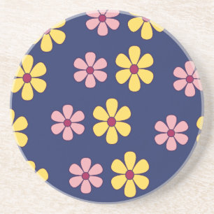 Dessous De Verre En Grès Joli motif de grandes fleurs