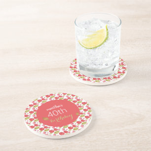 Dessous De Verre En Grès Joli motif de pomme rouge aquarelle peinte à la ma
