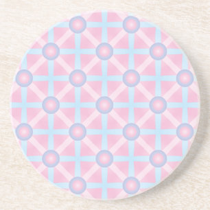 Dessous De Verre En Grès Joli motif rose, violet et bleu clair