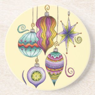 Dessous De Verre En Grès Jolie décoration de Noël, élégante et fantaisie