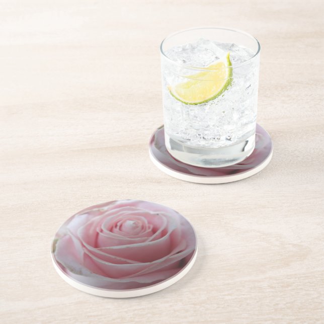 Dessous De Verre En Grès Jolie fleur rose (Côté)