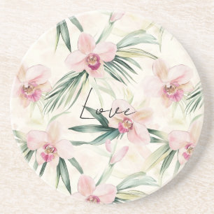 Dessous De Verre En Grès Jolie Orchidée rose