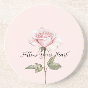 Dessous De Verre En Grès Jolie Rose Florale Rose