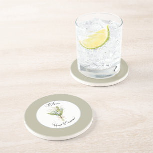 Dessous De Verre En Grès Jolie verte bleue blanche citation florale