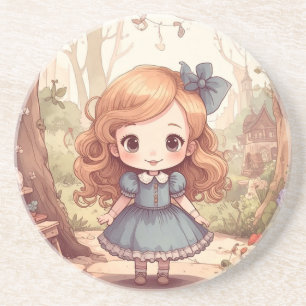 Dessous De Verre En Grès Jolies Aventures d'Alice au Pays des Merveilles Ar