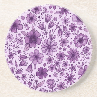Dessous De Verre En Grès Jolies fleurs sauvages lavande violettes