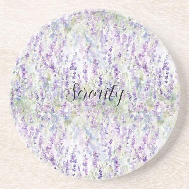 Dessous De Verre En Grès Jolies Fleurs Violettes (Devant)