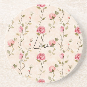 Dessous De Verre En Grès Jolies Roses Crème Roses Fleurie Enterrement de Vi