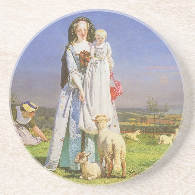 Dessous De Verre En Grès Jolis agneaux bêlants par Ford Madox Brown (Devant)