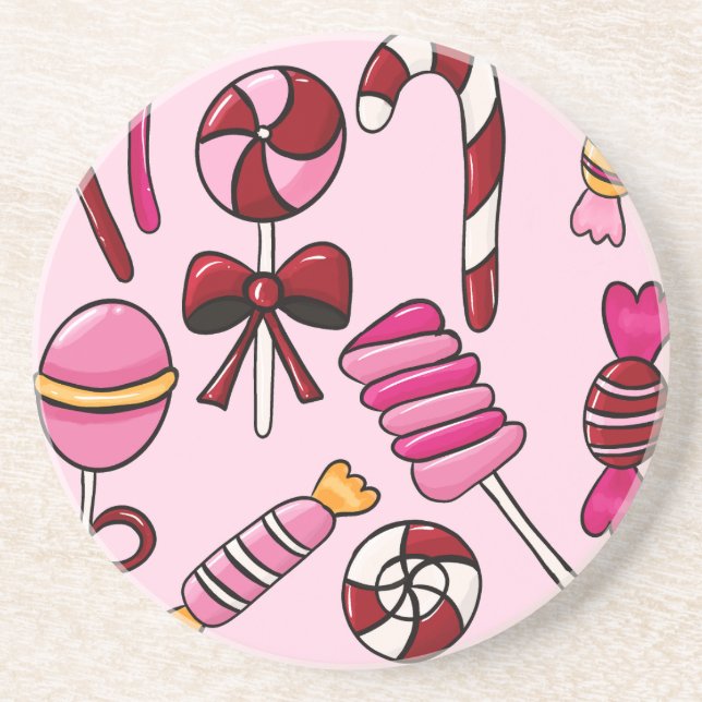 Dessous De Verre En Grès Jolis bonbons   (Devant)