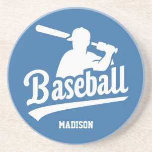 Dessous De Verre En Grès Joueur de baseball personnalisé et couleur