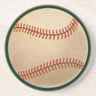 Dessous De Verre En Grès Joueur de baseball vintage, Catcher avec Mitt