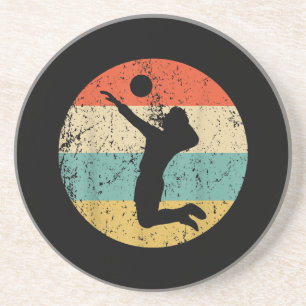 Dessous De Verre En Grès Joueur de volley-ball vintage