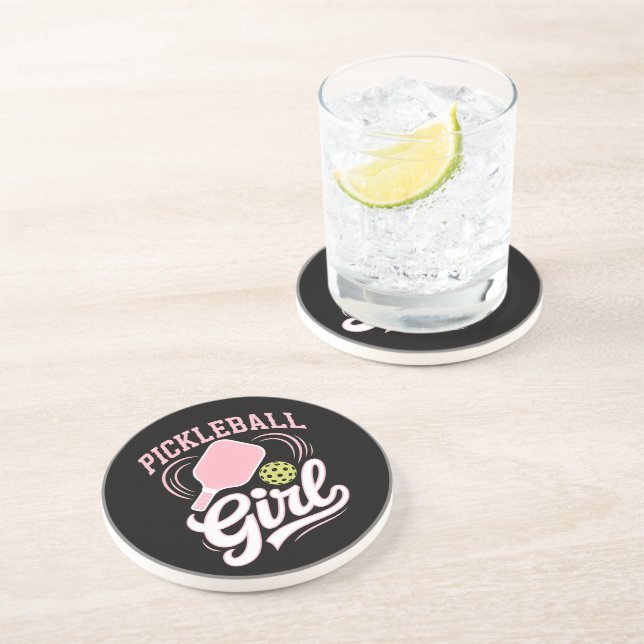 Dessous De Verre En Grès Joueuse de pickleball fille (Côté)