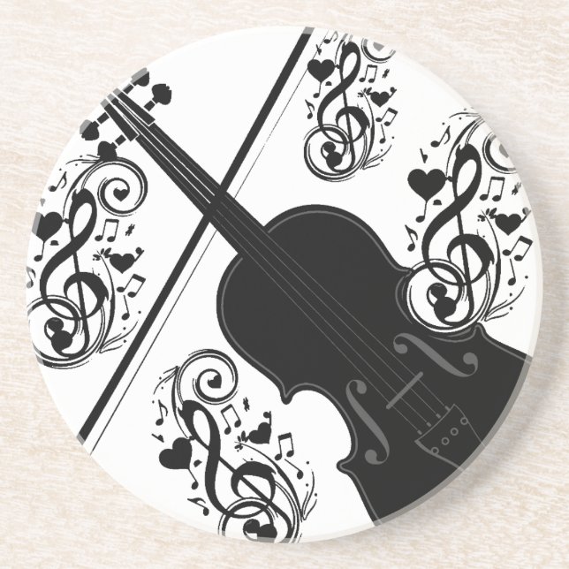Dessous De Verre En Grès Jouons,Violin_ (Devant)