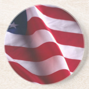 Dessous De Verre En Grès Jour des vétérans Merci, Drapeau américain patriot