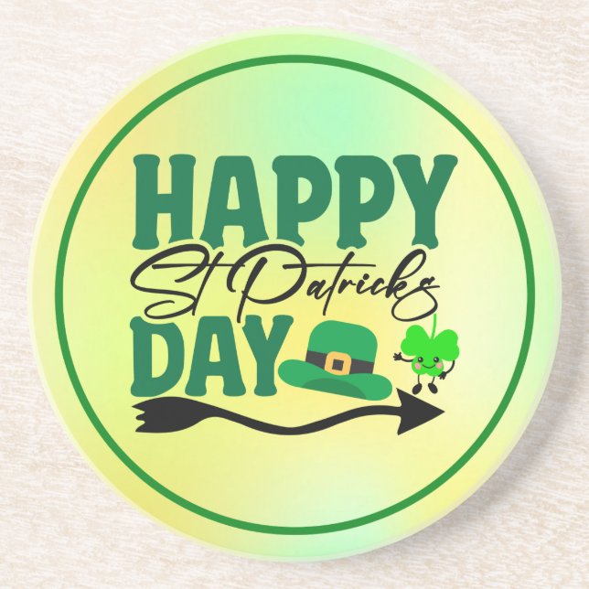 Dessous De Verre En Grès Joyeuse Saint-Patrick (Devant)