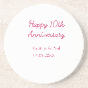 Dessous De Verre En Grès Joyeux 10ème anniversaire de mariage simple nom mi