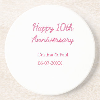 Dessous De Verre En Grès Joyeux 10ème anniversaire de mariage simple nom mi