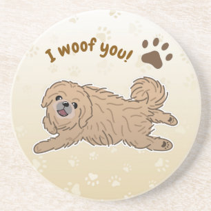 Dessous De Verre En Grès Joyeux Amoureux des chiens Pekingese Je Vous Oubli