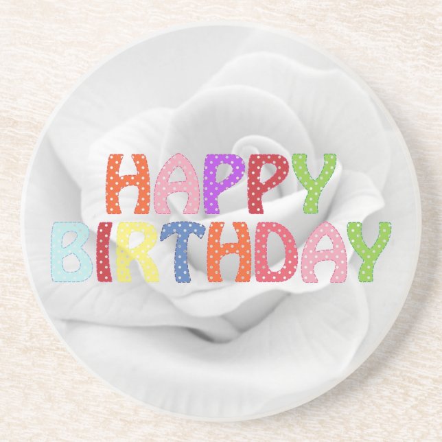 Dessous De Verre En Grès Joyeux anniversaire (Devant)