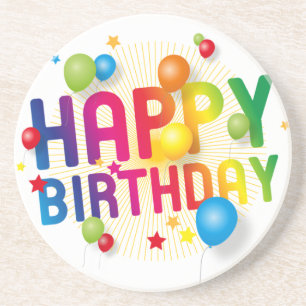 Dessous De Verre En Grès Joyeux anniversaire