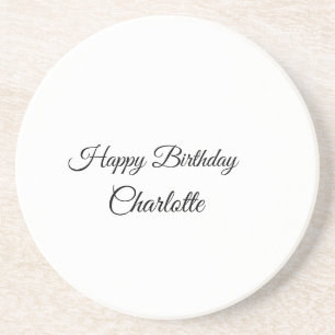 DESSOUS DE VERRE EN GRÈS JOYEUX ANNIVERSAIRE BÉBÉ SIMPLE MINIMAL.CUTE AJOUT