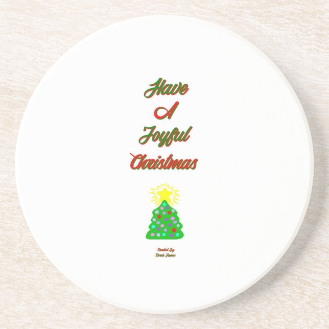 Dessous De Verre En Grès Joyeux Dessous de verre de grès de Noël (Devant)