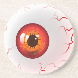 Dessous De Verre En Grès Joyeux Halloween ! Éffrayant Red Eyeball