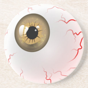 Dessous De Verre En Grès Joyeux Halloween ! Eyeball Brown éffrayant