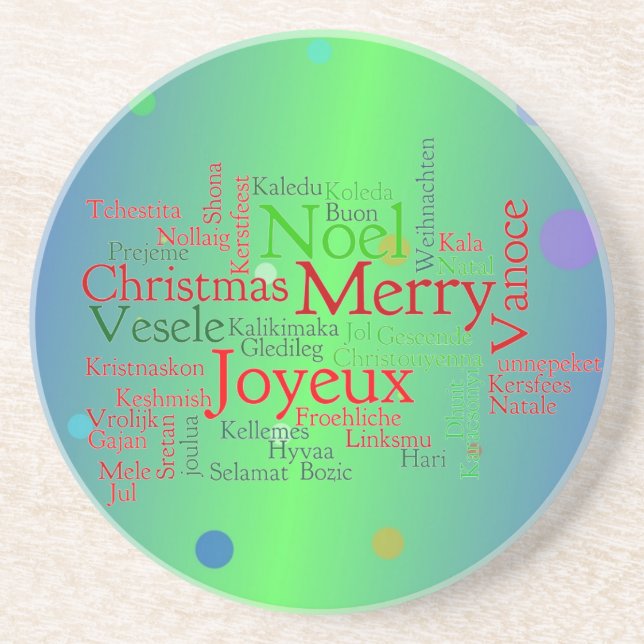 Dessous De Verre En Grès Joyeux Noël (Devant)