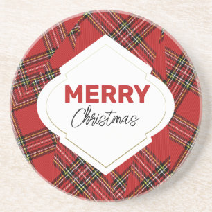 Dessous De Verre En Grès Joyeux Noël artistique Tartan Bourgogne