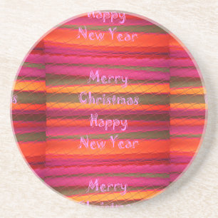 Dessous De Verre En Grès Joyeux Noël Joyeux Nouvel An Toile Design couleur