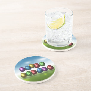 Dessous De Verre En Grès Joyeux Oeufs de Pâques colorés
