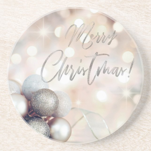 Dessous De Verre En Grès Joyeux ornements de Noël (Devant)