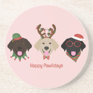 Dessous De Verre En Grès Joyeux Pawlidays Labrador Retriever Dogs