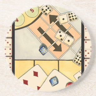 Dessous De Verre En Grès Jumbled Assortiment of Games of Chance