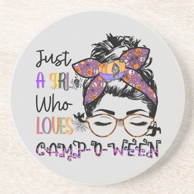Dessous De Verre En Grès Juste une fille qui aime Camp-o-ween | Halloween (Devant)