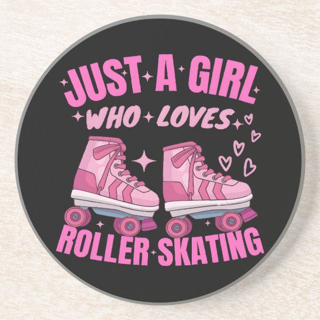 Dessous De Verre En Grès Juste Une Fille Qui Aime Le Patin À Roulettes (Devant)