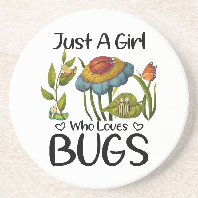 Dessous De Verre En Grès Juste une fille qui aime les insectes (Devant)