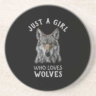 Dessous De Verre En Grès Juste une fille qui aime les loups